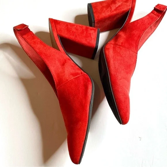 Women Christian Siriano Vibrant Dark Orange shoes Textile TopSolid Heel US8 EU39 - Picture 11 of 12